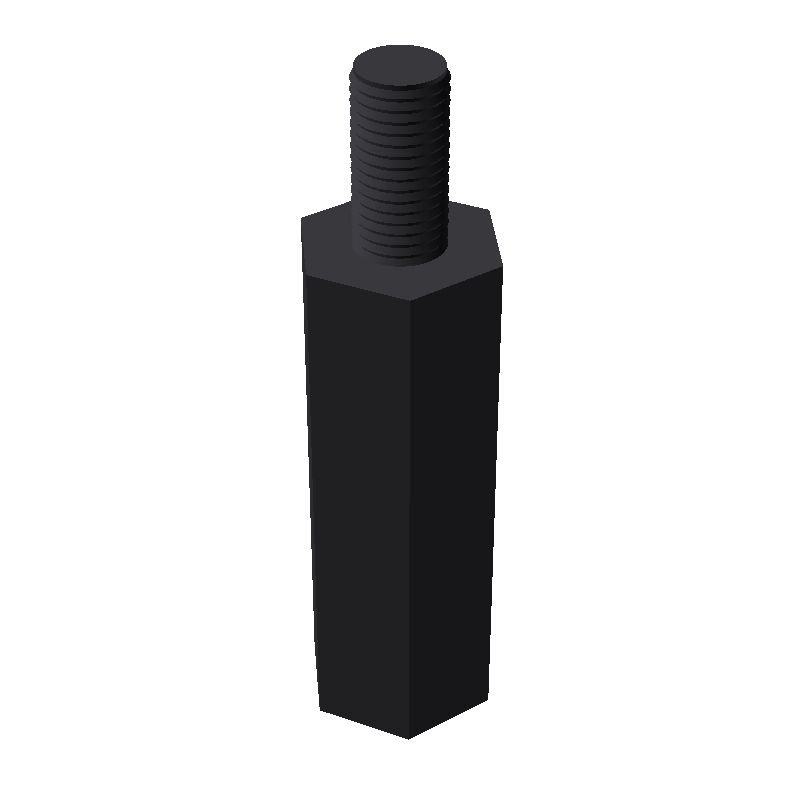 Entretoise hexagonale filetée mâle/femelle plastique polyamide PA6.6 M4 - 8 mm sur plats