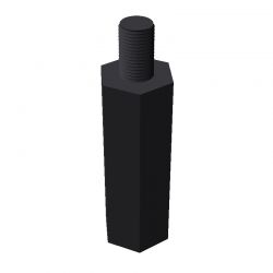 Entretoise hexagonale filetée mâle/femelle plastique polyamide PA6.6 M5 - 10 mm sur plats