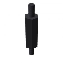 Entretoise hexagonale filetée mâle/mâle plastique polyamide PA6.6 M3 - 6 mm sur plats