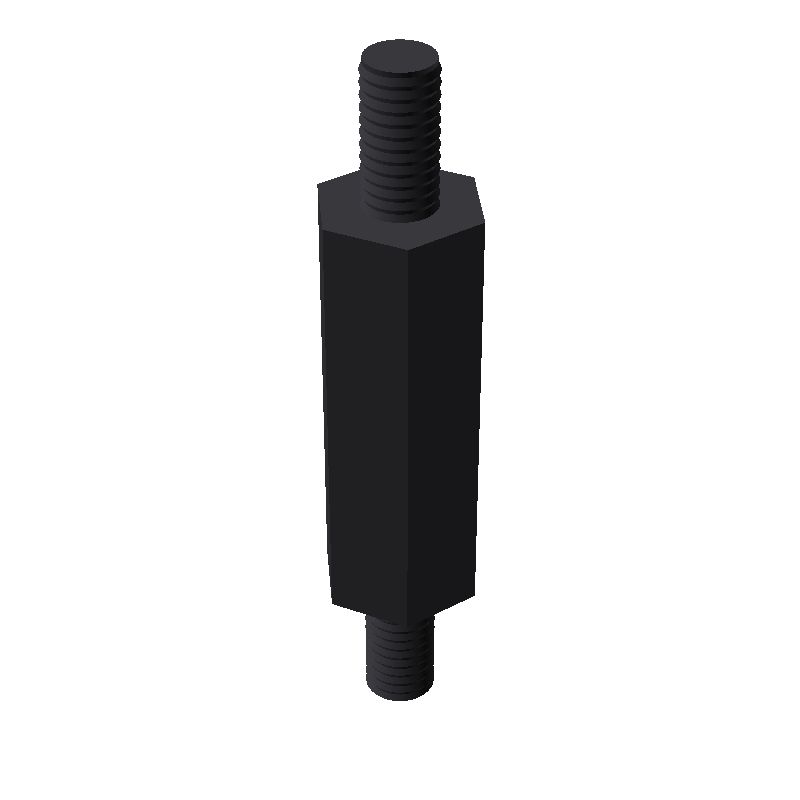 Entretoise hexagonale filetée mâle/mâle plastique polyamide PA6.6 M3 - 6 mm sur plats