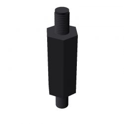 Entretoise hexagonale filetée mâle/mâle plastique polyamide PA6.6 M4 - 8 mm sur plats