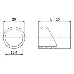 [decl 10mm] Entretoise lisse acier zingué Ø16,4x20mm pour vis M16