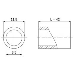 [decl 42mm] Entretoise lisse acier zingué Ø8,5x11,5mm pour vis M8
