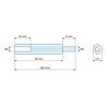 Plano acotado 30 mm / 8 mm, Distanciador hexagonal roscado macho/hembra plástico poliamida PA6.6 negra UL94-HB M3 - 5,5 mm entre caras