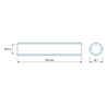 Plano acotado 35 mm, Separador liso de acero inoxidable Ø5,4x7mm para tornillo M5