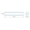 Plano acotado 35 mm, Separador liso de acero cincado Ø4,5x6mm para tornillo M4