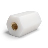 Distanciador aislante hexagonal roscado hembra/hembra de plástico PA6 con inserto de latón M2,5 - 6 mm entre caras