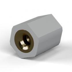 Entretoise isolante hexagonale filetée femelle/femelle plastique PA6 insert laiton M3 - 7 mm sur plats