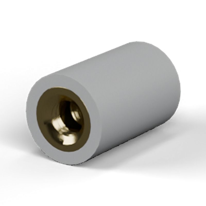 Entretoise isolante ronde filetée femelle/femelle plastique PA6.6 insert laiton M3 - Ø6,5 mm