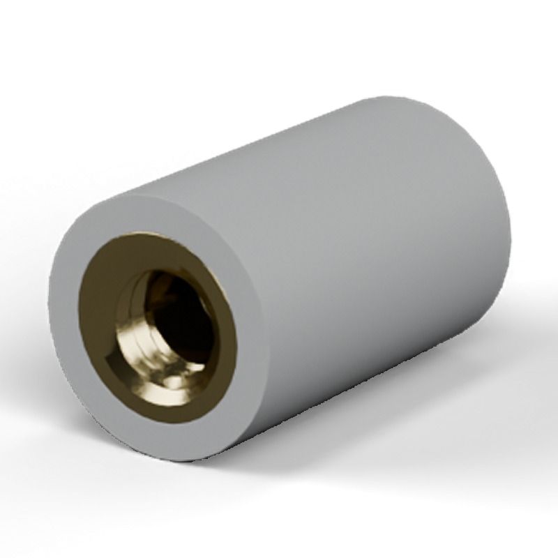 Entretoise isolante ronde filetée femelle/femelle plastique PA6.6 insert laiton M4 - Ø8 mm