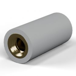 Entretoise isolante ronde filetée femelle/femelle plastique PA6.6 insert laiton M5 - Ø9,5 mm