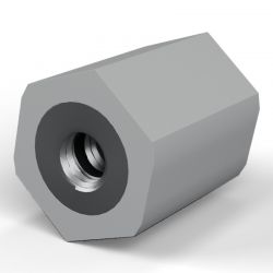 Entretoise isolante hexagonale filetée femelle/femelle plastique polyester insert acier M8 - 21 mm sur plats