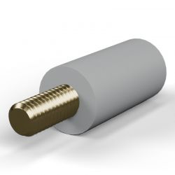 Entretoise isolante ronde filetée mâle/femelle plastique PA6.6 insert laiton M6 - Ø12,7 mm