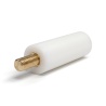 Distanciador aislante redondo roscado macho/hembra de plástico PA6.6 con inserto de latón M10 - Ø25 mm