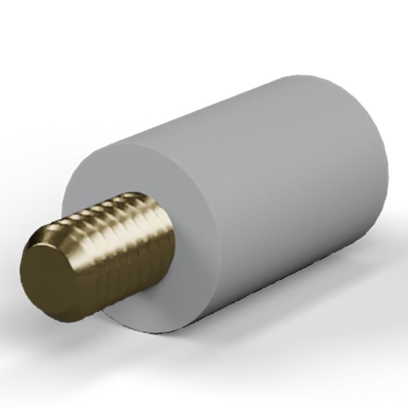 Entretoise isolante ronde filetée mâle/femelle plastique PA6.6 insert laiton M4 - Ø8 mm