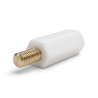 Distanciador aislante hexagonal roscado macho/hembra de plástico PA6.6 con inserto de latón M5 - 10 mm entre caras