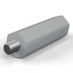 Entretoise isolante hexagonale filetée mâle/femelle plastique PA6.6 insert acier M6 - 13 mm sur plats