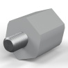 Distanciador aislante hexagonal roscado macho/hembra de plástico poliestireno con inserto de acero M5 - 13 mm entre caras