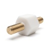 Distanciador aislante hexagonal roscado macho/macho de plástico PA6 con inserto de latón M2,5 - 6 mm entre caras