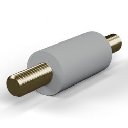 Entretoise isolante ronde filetée mâle/mâle plastique PA6.6 insert laiton M6 - Ø12,7 mm