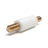 Distanciador aislante redondo roscado macho/macho de plástico PA6.6 con inserto de latón M5 - Ø9,5 mm