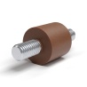 Distanciador aislante redondo roscado macho/macho de plástico poliéster con inserto de acero M8 - Ø20 mm