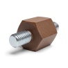 Distanciador aislante hexagonal roscado macho/macho de plástico poliéster con inserto de acero M6 - 14 mm entre caras
