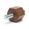 Distanciador aislante hexagonal roscado macho/macho de plástico poliéster con inserto de acero M6 - 21 mm entre caras
