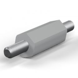 Entretoise isolante hexagonale filetée mâle/mâle plastique polystyrène insert acier M3 - 6 mm sur plats