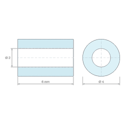 [decl 6mm] Entretoise lisse céramique C221 Ø2x4mm