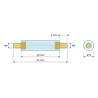 Plano acotado 30 mm, Distanciador aislante redondo roscado macho/macho de plástico PA6.6 con inserto de latón M4 - Ø8 mm