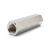 Distanciador hexagonal roscado hembra/hembra latón niquelado con plomo M8 / M4 - 10 mm entrecaras