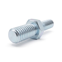 Distanciador hexagonal roscado macho/macho acero cincado azul M4 / M3 - 5,5 mm entrecaras