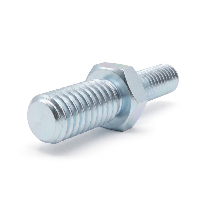 Distanciador hexagonal roscado macho/macho acero cincado azul M4 / M3 - 5,5 mm entrecaras