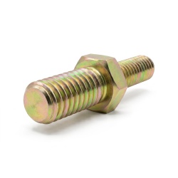 Distanciador hexagonal roscado macho/macho acero cincado amarillo M4 / M3 - 5,5 mm entrecaras