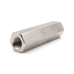 Distanciador hexagonal roscado hembra/hembra latón niquelado sin plomo M2,5 - 4 mm entrecaras
