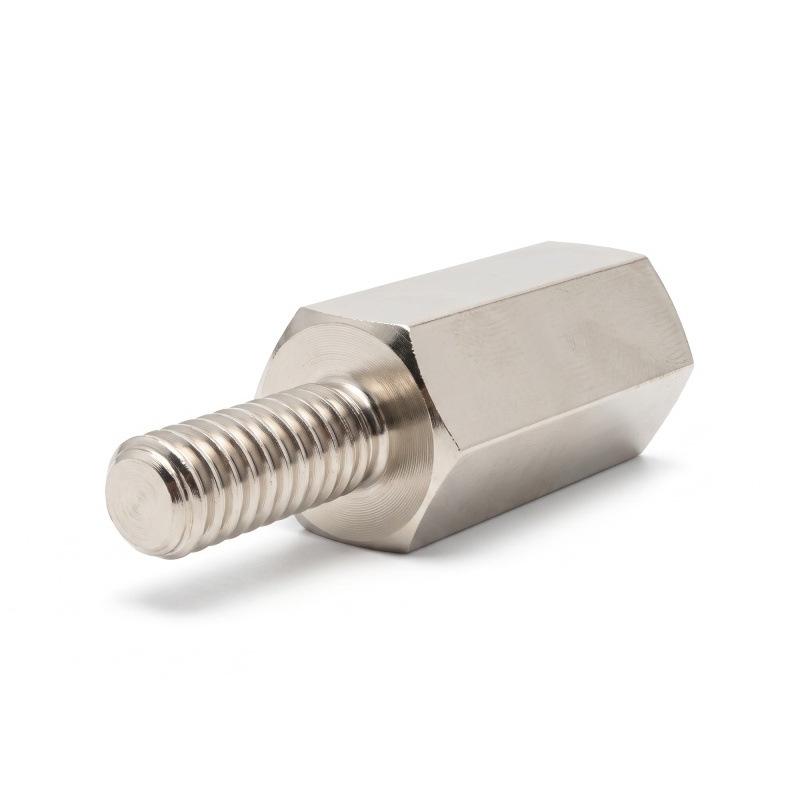 Distanciador hexagonal roscado macho/hembra latón niquelado sin plomo M2 - 4 mm entrecaras