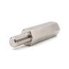 Distanciador hexagonal roscado macho/hembra latón niquelado sin plomo M5 - 8 mm entrecaras