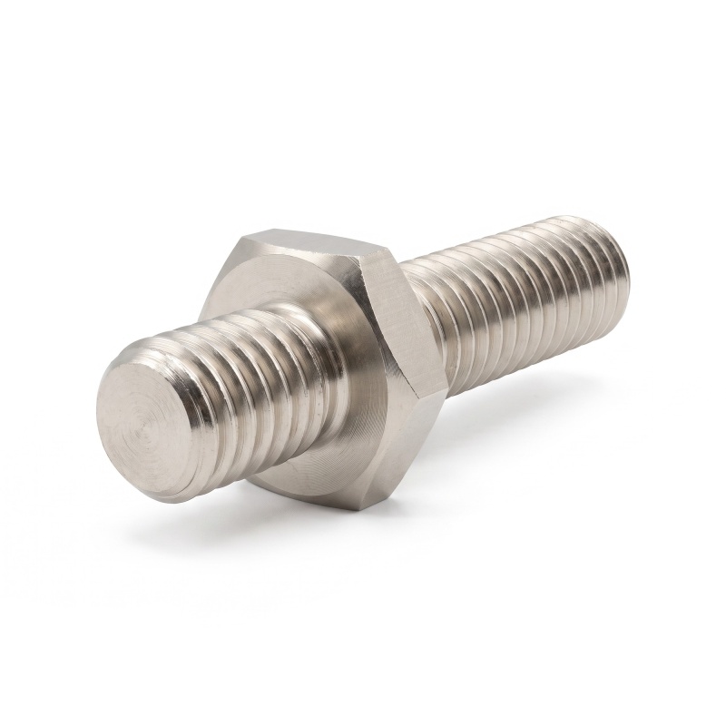 Distanciador hexagonal roscado macho/macho latón niquelado con plomo M6 - 10 mm entrecaras, vástagos de 8 y 18 mm