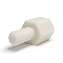Distanciador hexagonal roscado macho/hembra plástico poliamida PA6.6 natural UL94-V2 M3 - 5,5 mm entrecaras