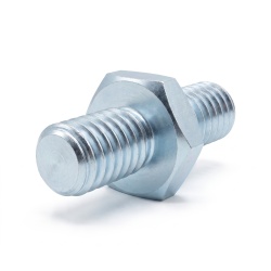 Distanciador hexagonal roscado macho/macho acero cincado azul M4 - 7 mm entrecaras, vástagos de 6 y 7 mm