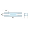 Plano acotado 28 mm, Distanciador hexagonal roscado hembra/hembra latón niquelado sin plomo M3 - 5 mm entrecaras
