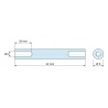 Plano acotado 42 mm, Distanciador redondo roscado hembra/hembra plástico poliamida PA6 reforzada con fibra de vidrio blanco UL94-HB M3 - Ø6 mm