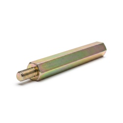 Distanciador hexagonal roscado macho/hembra acero cincado amarillo sin plomo M3 - 5,5 mm entrecaras