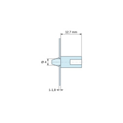 Soporte a presión para circuito impreso, tornillo autorroscante Ø3,5, PA6.6 natural UL94-V2, orificio Ø4 mm, circuito 1–1,8 mm