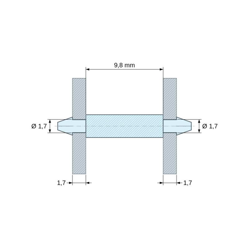 Soporte de placa a presión Plástico PA6.6