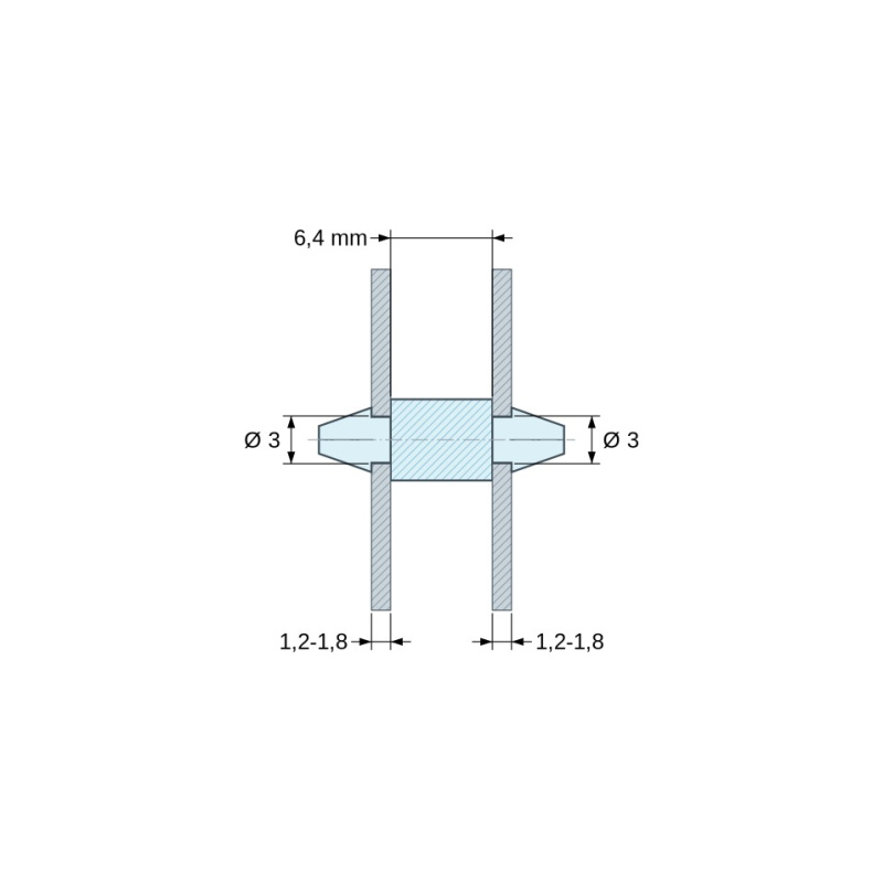 Soporte de placa a presión Plástico PA6.6