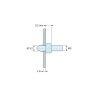 Plano acotado 3,2 mm, Soporte para circuito impreso a presión, roscado M3, poliamida PA6.6 natural UL94-V2, orificio Ø3,2 mm, circuito 1,6 mm
