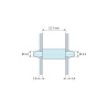 Plano acotado 12,7 mm, Soporte PCB a presión por ambos lados, PA6.6 natural, UL94-V0, orificio PCB Ø3,2 mm, espesor PCB 1,6 mm