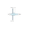 Plano acotado 3 mm, Soporte para circuito impreso a presión, roscado M2,5, poliamida PA6.6 negra UL94-HB, orificio Ø3 mm, circuito 1,7 mm